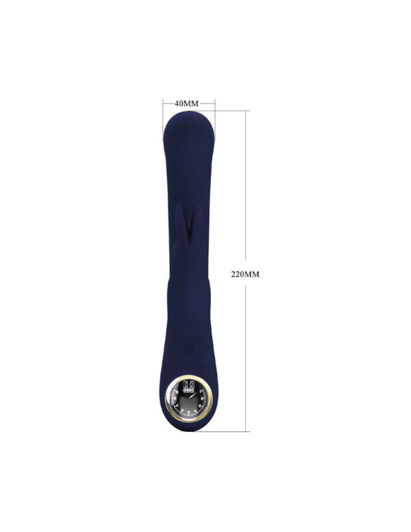 Pretty Love - Lamar Rabbit Vibrator With Digital LED Display Dark Blue - Image 3