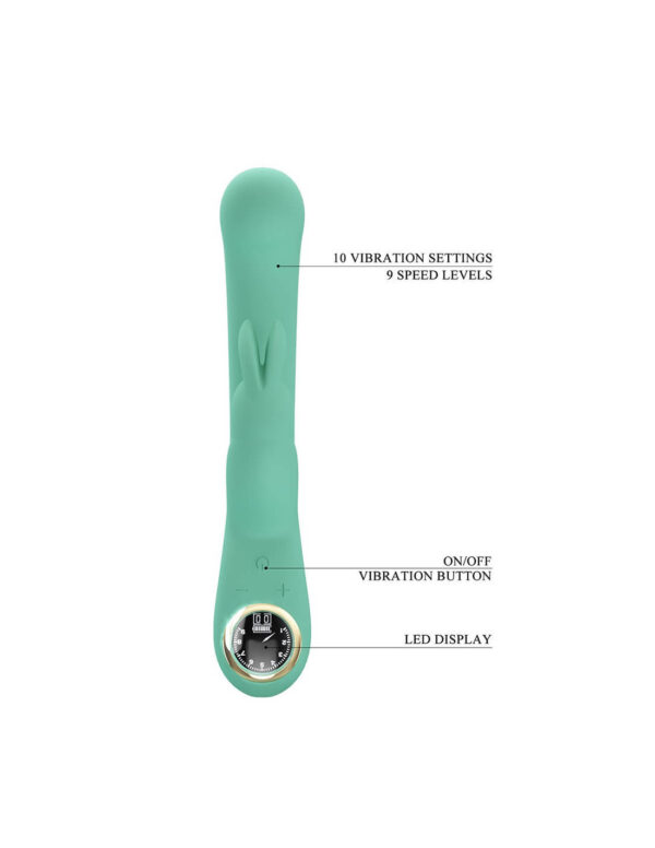 Pretty Love - Lamar Rabbit Vibrator With Digital LED Display Blue - Image 5