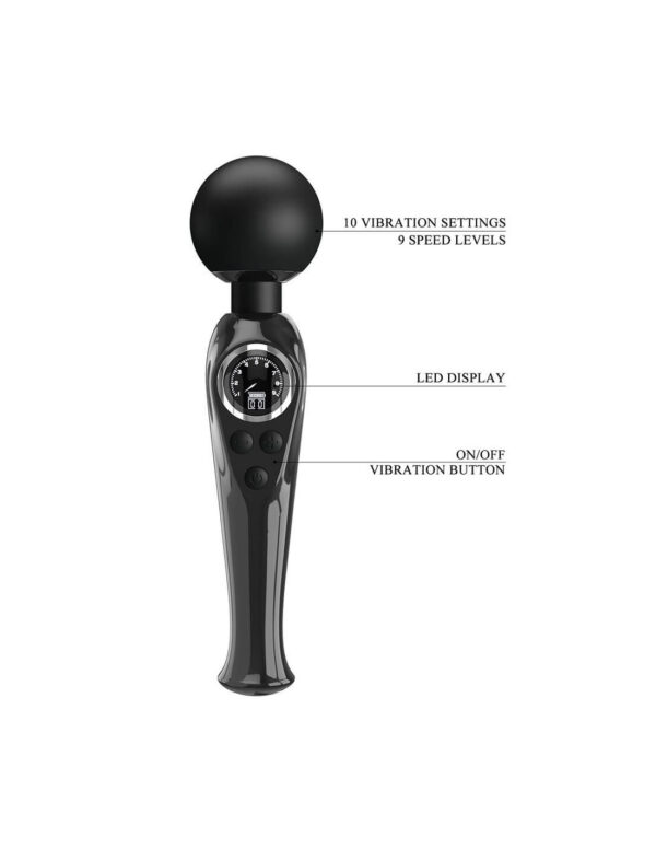 Pretty Love - Skyler Wand Vibrator With Digital Led Display Black - Image 3