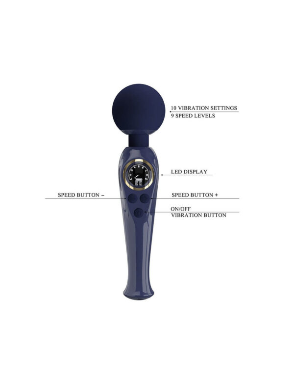 Pretty Love - Skyler Wand Vibrator With Digital Led Display Dark Blue - Image 4