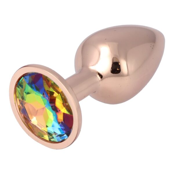 Pick&Love - No. 41 Rose Gold Butt Plug With Multicolour Crystal Size S