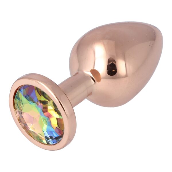 Pick&Love - No. 42 Rose Gold Butt Plug With Multicolour Crystal Size M