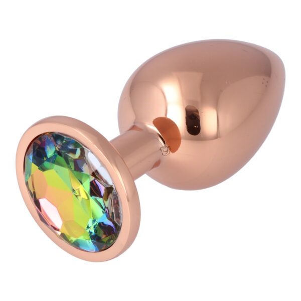 Pick&Love - No. 43 Rose Gold Butt Plug With Multicolour Crystal Size L