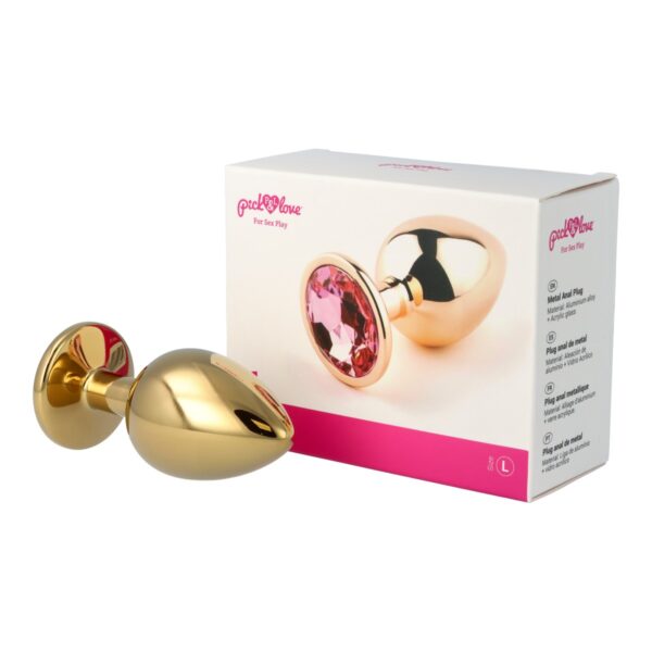 Pick&Love - No. 31 Rose Gold Butt Plug With Pink Crystal Size L - Image 12