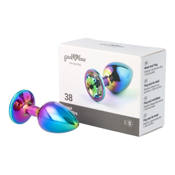 Pick&Love - No. 38 Rainbow Butt Plug With Multicolour Crystal Size S - Image 11