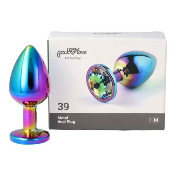 Pick&Love - No. 39 Rainbow Butt Plug With Multicolour Crystal Size M - Image 11