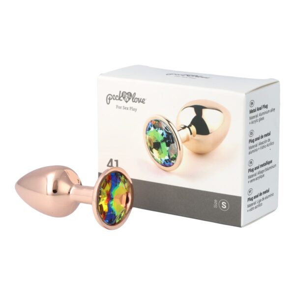 Pick&Love - No. 41 Rose Gold Butt Plug With Multicolour Crystal Size S - Image 10