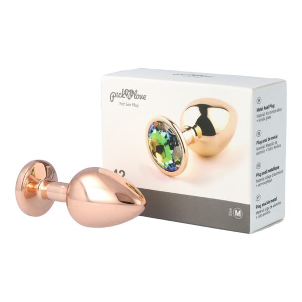 Pick&Love - No. 42 Rose Gold Butt Plug With Multicolour Crystal Size M - Image 10