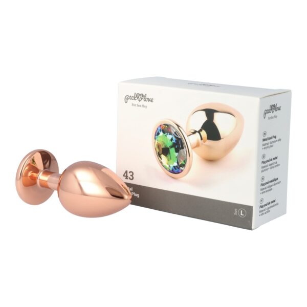 Pick&Love - No. 43 Rose Gold Butt Plug With Multicolour Crystal Size L - Image 11