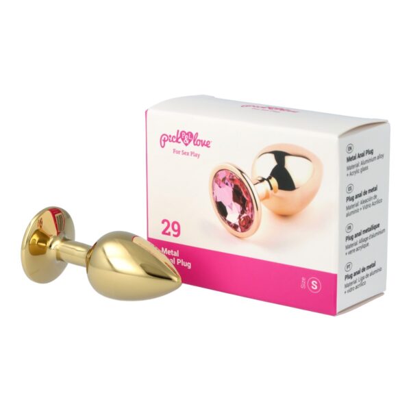 Pick&Love - No. 29 Rose Gold Butt Plug With Pink Crystal Size S - Image 11