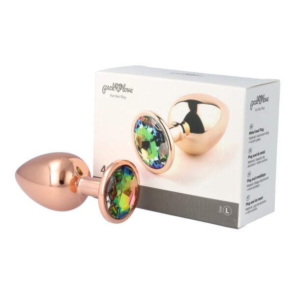 Pick&Love - No. 43 Rose Gold Butt Plug With Multicolour Crystal Size L - Image 10