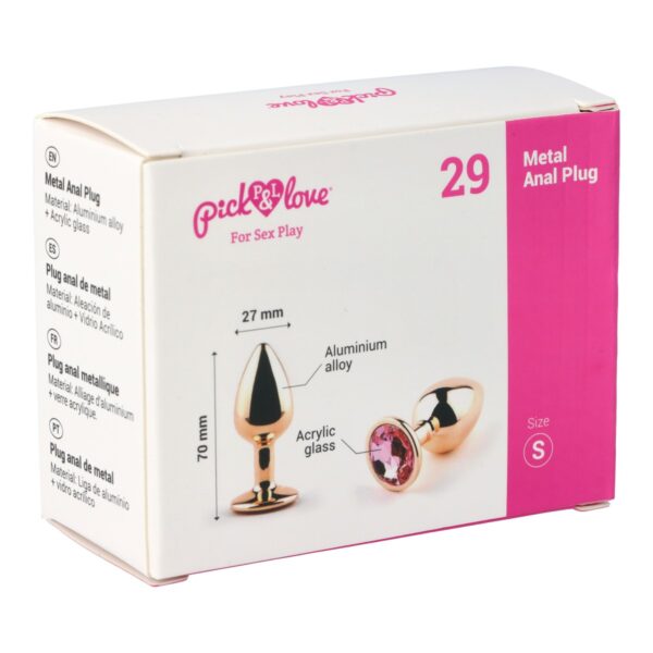 Pick&Love - No. 29 Rose Gold Butt Plug With Pink Crystal Size S - Image 10