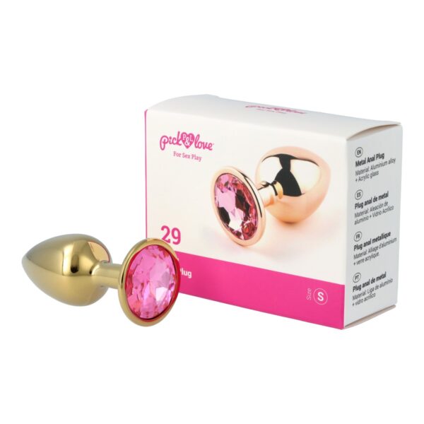 Pick&Love - No. 30 Rose Gold Butt Plug With Pink Crystal Size M - Image 11