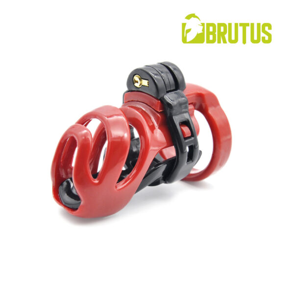 Brutus - Cyborg Chastity Cage Black & Red