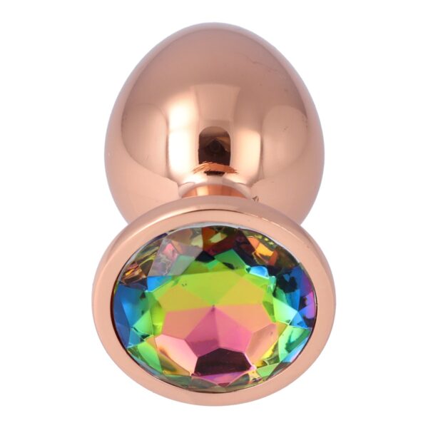 Pick&Love - No. 43 Rose Gold Butt Plug With Multicolour Crystal Size L - Image 2