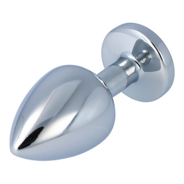 Pick&Love - No. 23 Silver Butt Plug With Clear Crystal Size M - Image 8