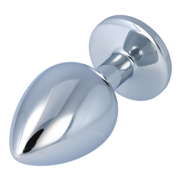 Pick&Love - No. 24 Silver Butt Plug With Clear Crystal Size L - Image 3