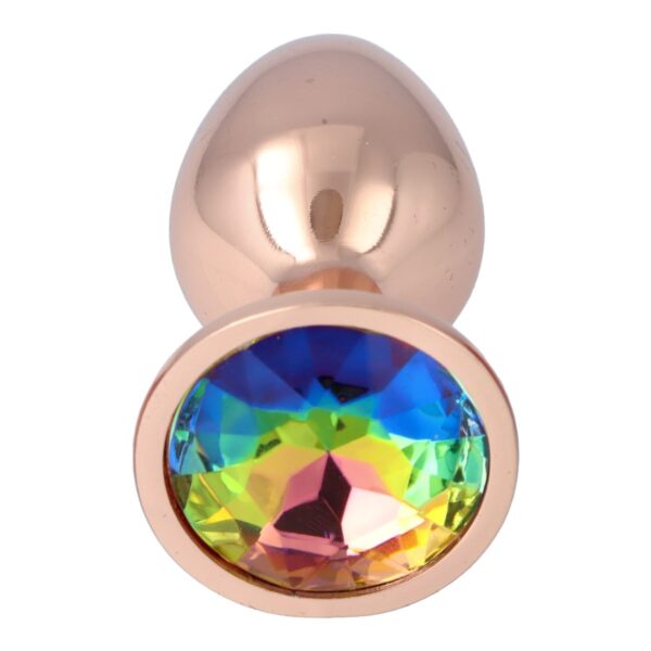 Pick&Love - No. 41 Rose Gold Butt Plug With Multicolour Crystal Size S - Image 2