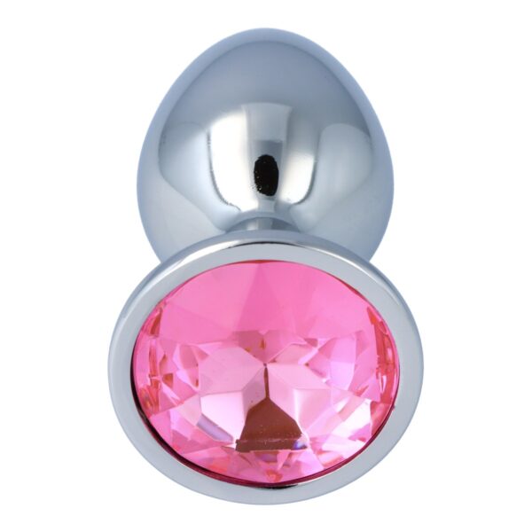 Pick&Love - No. 19 Silver Butt Plug With Pink Crystal Size S - Image 3