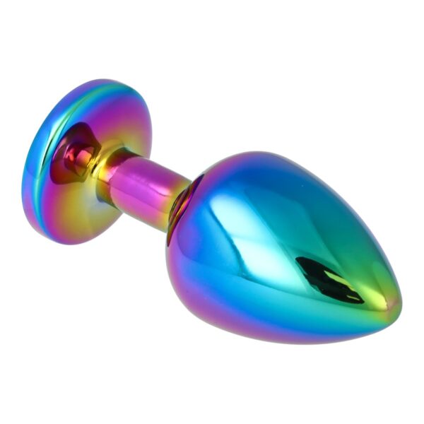 Pick&Love - No. 16 Rainbow Butt Plug With Clear Crystal Size M - Image 4