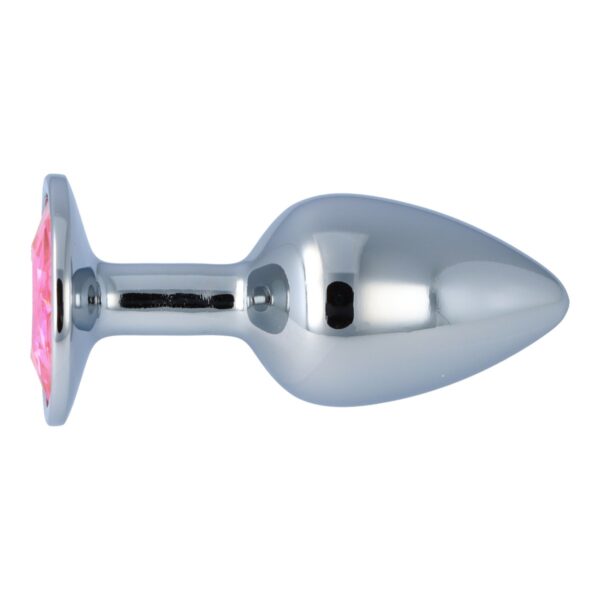 Pick&Love - No. 19 Silver Butt Plug With Pink Crystal Size S - Image 4