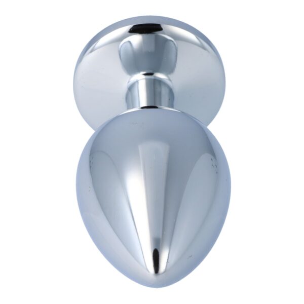 Pick&Love - No. 24 Silver Butt Plug With Clear Crystal Size L - Image 4