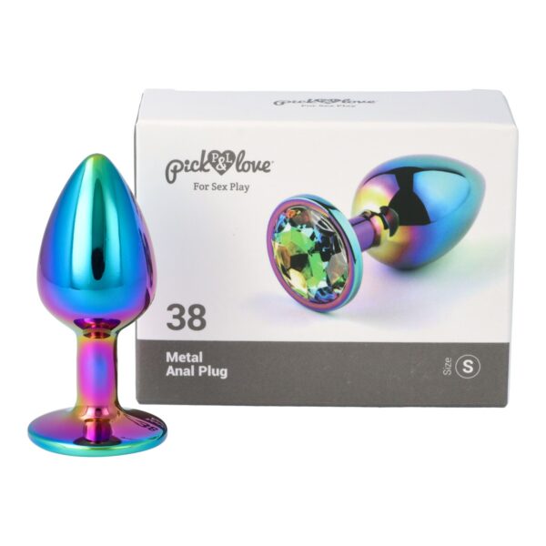 Pick&Love - No. 38 Rainbow Butt Plug With Multicolour Crystal Size S - Image 10