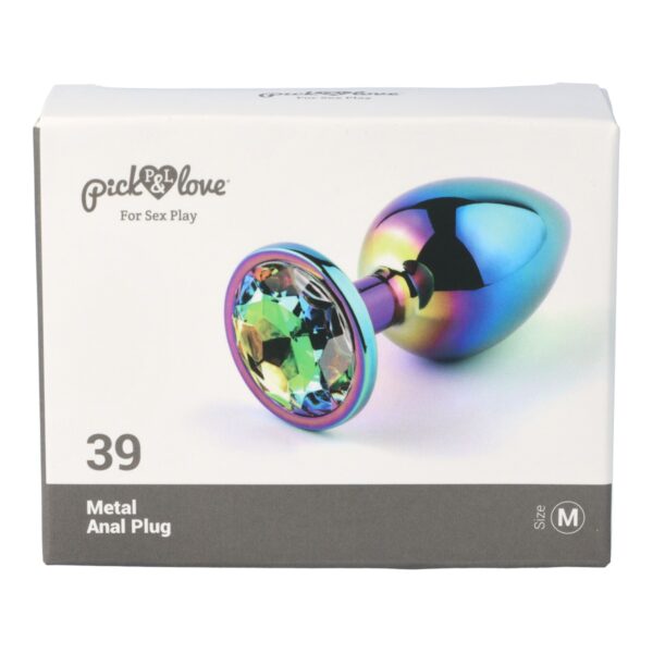 Pick&Love - No. 39 Rainbow Butt Plug With Multicolour Crystal Size M - Image 9