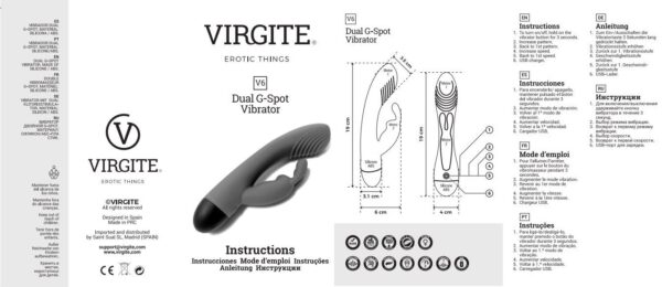 Virgite - Pink V6 Rechargeable Rabbit Vibrator - Image 5