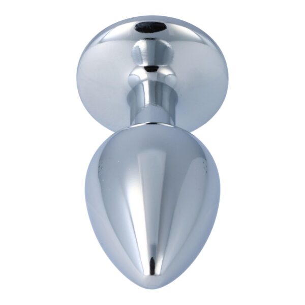 Pick&Love - No. 22 Silver Butt Plug With Clear Crystal Size S - Image 5