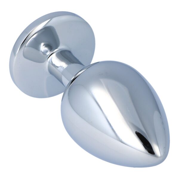 Pick&Love - No. 24 Silver Butt Plug With Clear Crystal Size L - Image 5