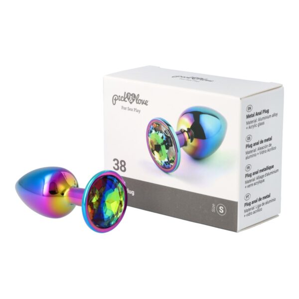 Pick&Love - No. 38 Rainbow Butt Plug With Multicolour Crystal Size S - Image 9