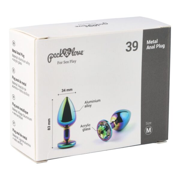 Pick&Love - No. 39 Rainbow Butt Plug With Multicolour Crystal Size M - Image 10