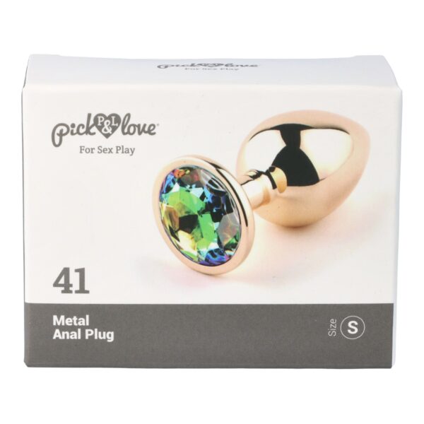 Pick&Love - No. 41 Rose Gold Butt Plug With Multicolour Crystal Size S - Image 6