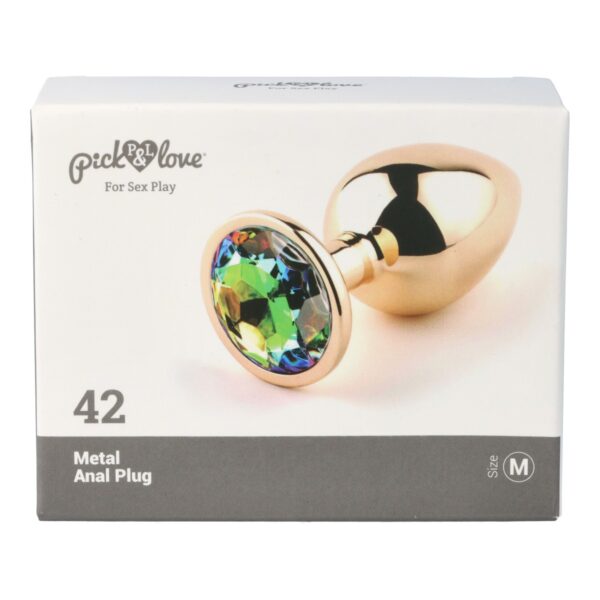 Pick&Love - No. 42 Rose Gold Butt Plug With Multicolour Crystal Size M - Image 6