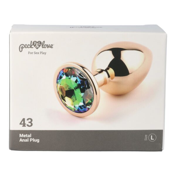 Pick&Love - No. 43 Rose Gold Butt Plug With Multicolour Crystal Size L - Image 6