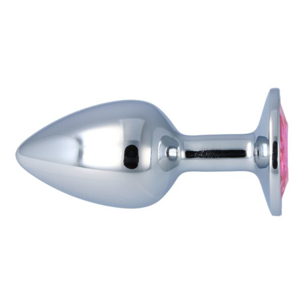 Pick&Love - No. 19 Silver Butt Plug With Pink Crystal Size S - Image 6