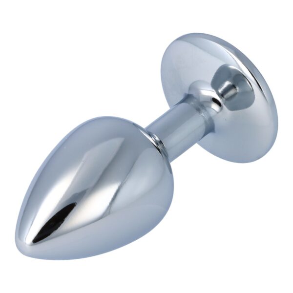 Pick&Love - No. 22 Silver Butt Plug With Clear Crystal Size S - Image 6