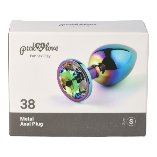 Pick&Love - No. 38 Rainbow Butt Plug With Multicolour Crystal Size S - Image 8