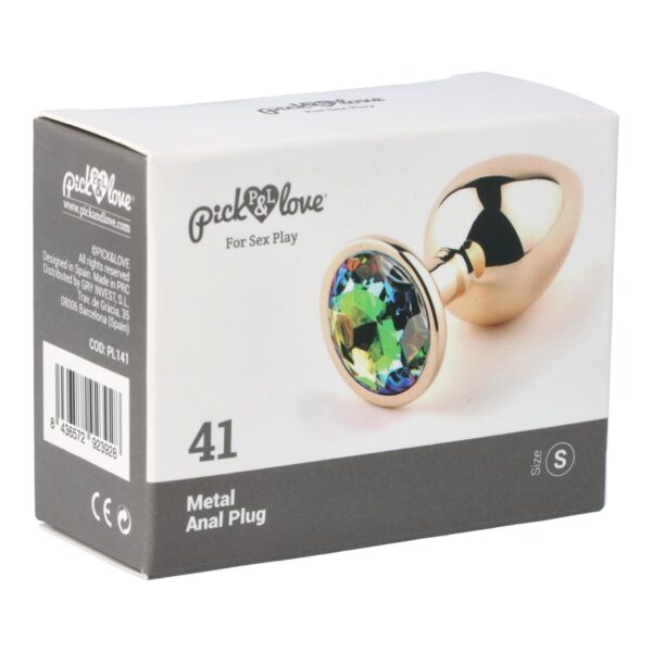 Pick&Love - No. 41 Rose Gold Butt Plug With Multicolour Crystal Size S - Image 7