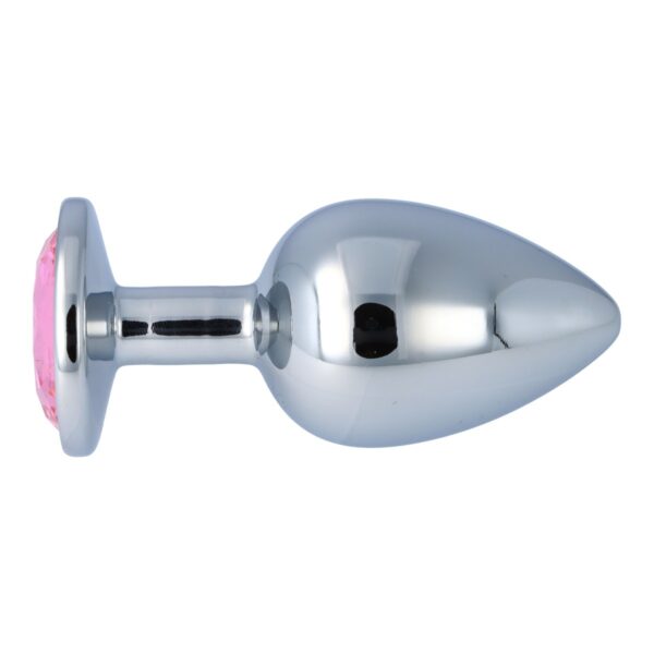 Pick&Love - No. 21 Silver Butt Plug With Pink Crystal Size L - Image 7