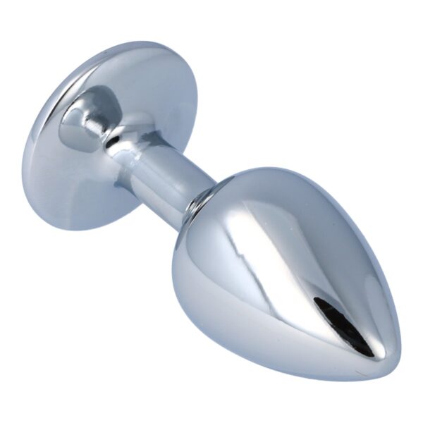 Pick&Love - No. 22 Silver Butt Plug With Clear Crystal Size S - Image 7