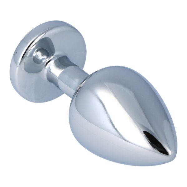 Pick&Love - No. 23 Silver Butt Plug With Clear Crystal Size M - Image 4