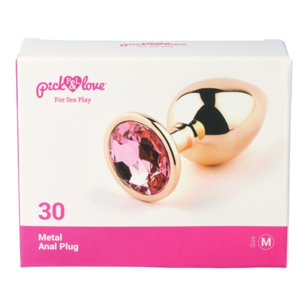 Pick&Love - No. 30 Rose Gold Butt Plug With Pink Crystal Size M - Image 7