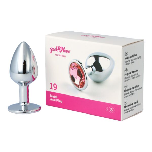 Pick&Love - No. 19 Silver Butt Plug With Pink Crystal Size S - Image 9