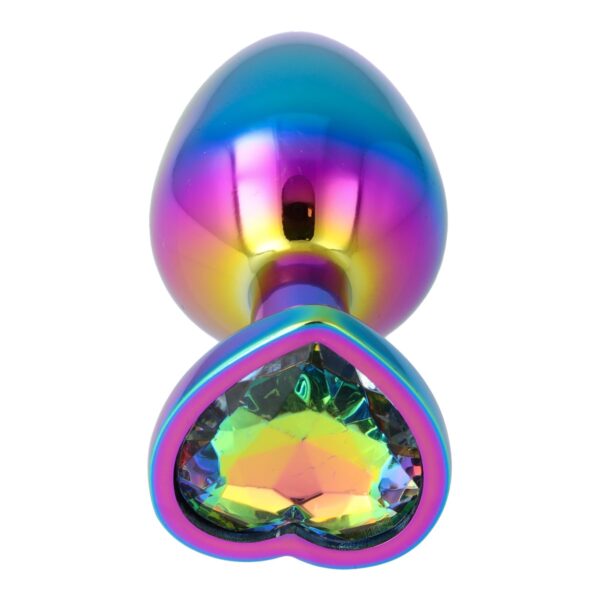 Pick&Love - No. 34 Rainbow Butt Plug With Heart Crystal Size M - Image 2