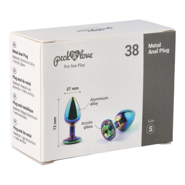 Pick&Love - No. 38 Rainbow Butt Plug With Multicolour Crystal Size S - Image 7