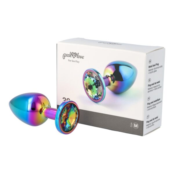 Pick&Love - No. 39 Rainbow Butt Plug With Multicolour Crystal Size M - Image 12