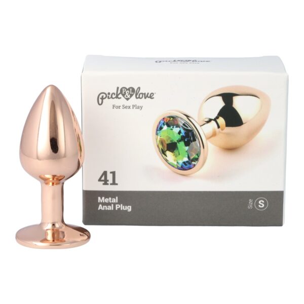 Pick&Love - No. 41 Rose Gold Butt Plug With Multicolour Crystal Size S - Image 9