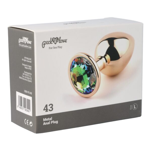 Pick&Love - No. 43 Rose Gold Butt Plug With Multicolour Crystal Size L - Image 8